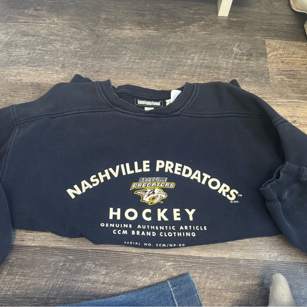 NHL Navy Pullover Sweatshirt with White and Gold Accents